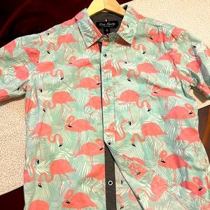 Dirty Laundry Men’s  Pink Flamingo Button Up